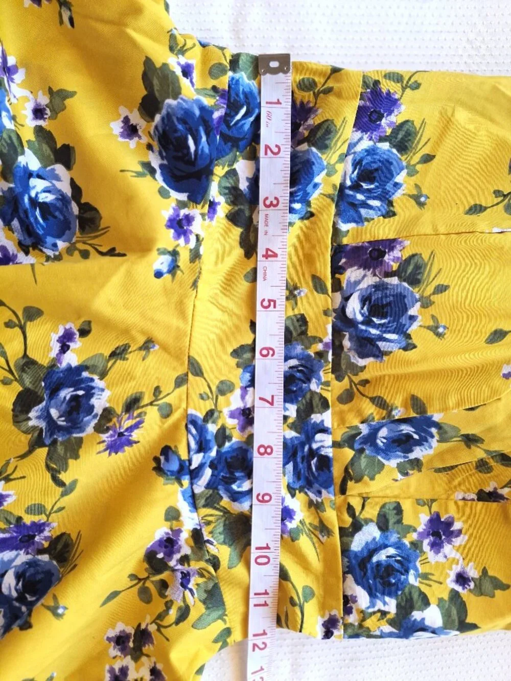 Sara U.S.A. Made in USA Yellow Floral Halter Midi Dress Cotton Blend S NWT